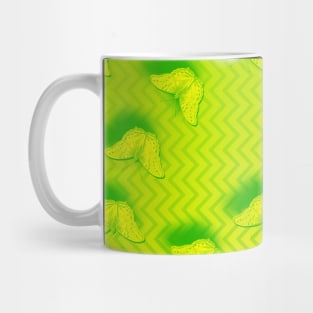 Camouflaged butterflies in green Mug